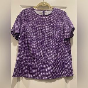 BRAND NEW NEVER WORN Purple with white dots blouse